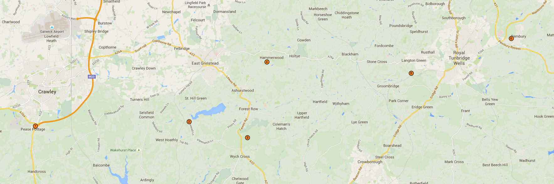 Map of nearby campsites
